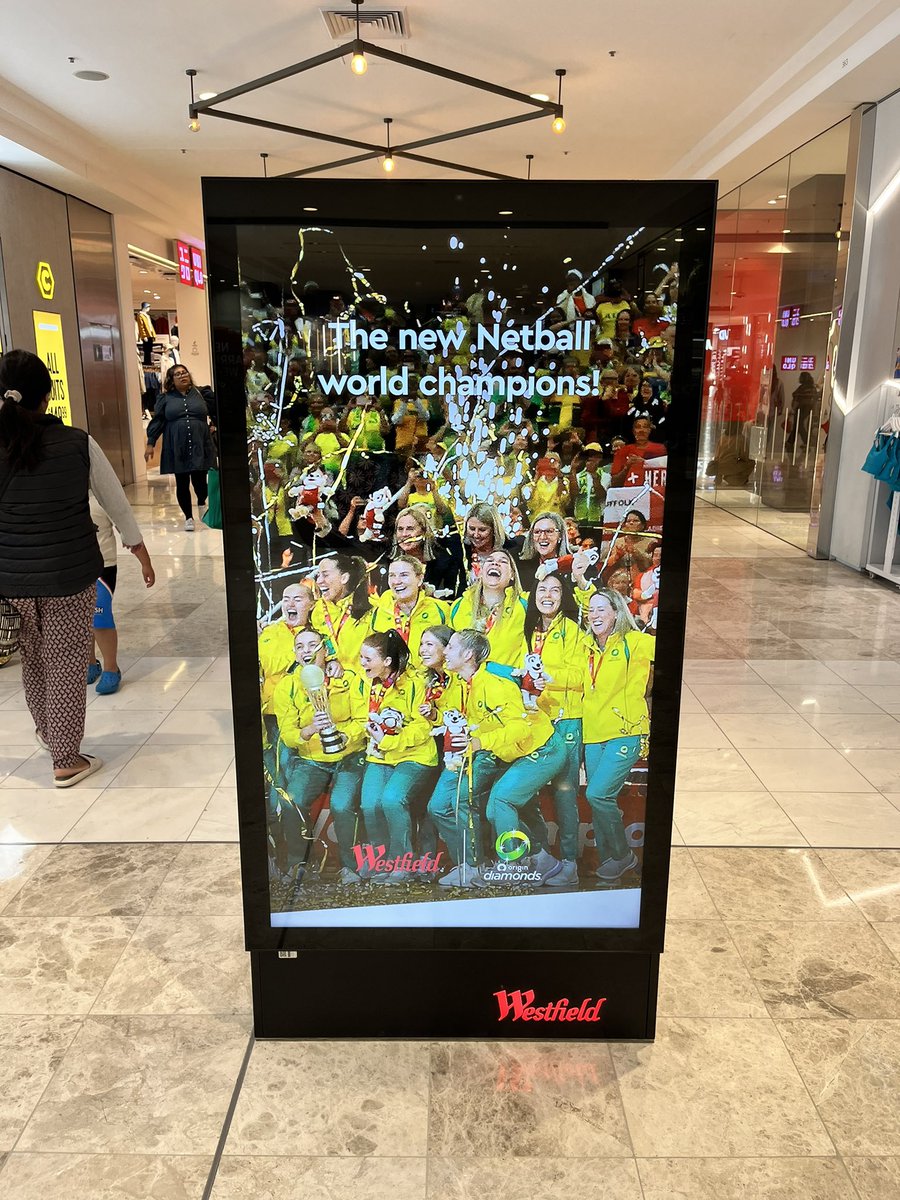 Saw this ad congratulating the @AussieDiamonds on their @NetballWorldCup win over England last month while doing some shopping at Westfield Hurstville today! #NetballWorldCup #NWC2023
