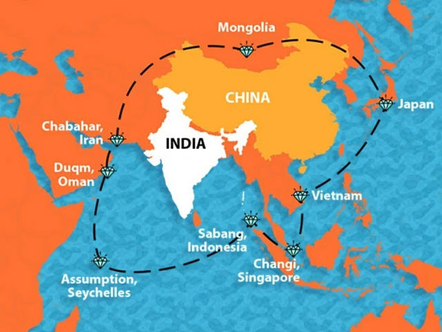 #diamondnecklace 

Q. Critically evaluate India's response to #China's #stringofpearls. What more steps India must take to secure its interests. Substantiate with suitable examples 

Ans. India's response to China's string of pearls has been a mix of both proactive and reactive