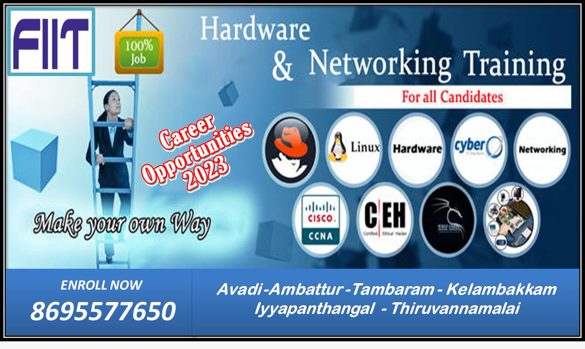 Fiit_Tvm's tweet image. Hardware networking training also helps to understand hardware components and their maintenance, CMOS, BIOS and BOOT process, operating systems, network types, physical and digital security fundamentals, etc.
#linuxcertification #linux #linuxtraining #training #hadware #network
