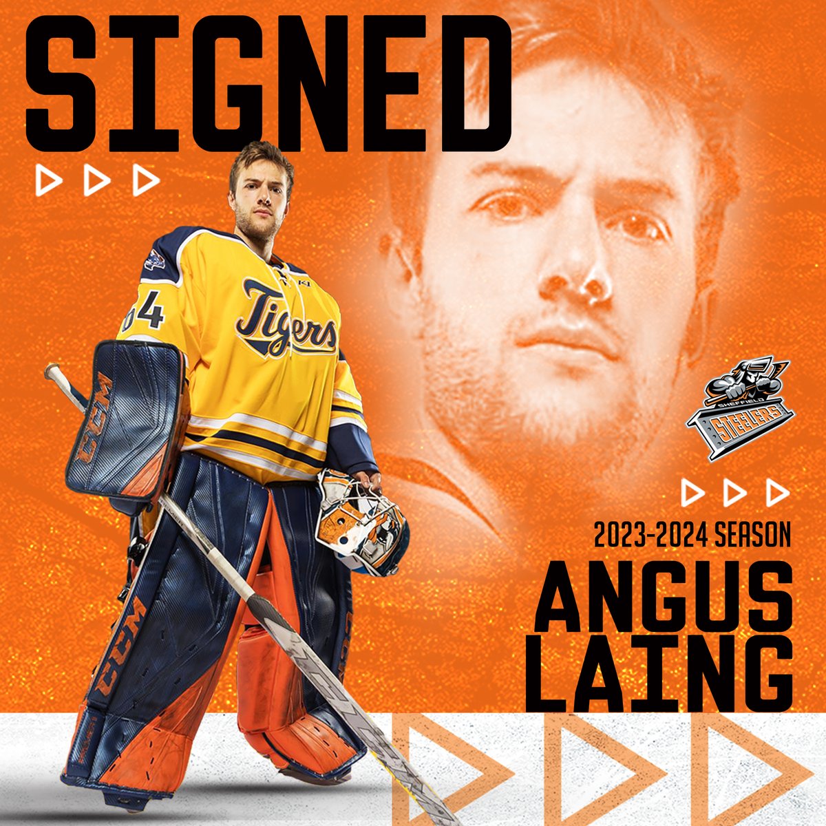 steelershockey's tweet photo. 🍊🏒 Steelers confirm the double signing of goalies Anthony Morrone &amp; Angus Laing

More: https://t.co/GUDp9TjRhM

#BleedOrange  |  #steelershockey https://t.co/mScKkb5Jnh