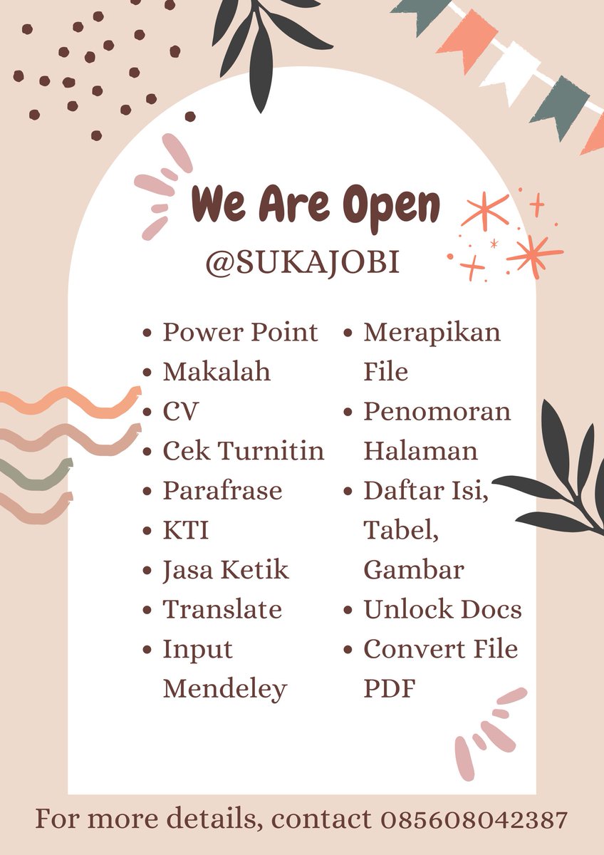 sukajobi's tweet photo. Hallo guys!!! kita open joki nihhh! InsyaaAllah jasa kami trusted dan harganya ramah di kantong, silahkan di cek katalog kami ❤️🥰 #jokitugaskuliah #jokitugasmurah #parafrase #turnitin #zonauang #zonajajan #jokitugas #joki https://t.co/wY7d602X6h