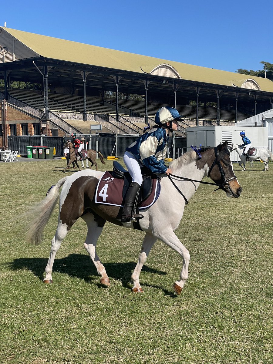 7horseracing's tweet photo. These famous colours got a work out at Eagle Farm this morning by Willow Smith and her pony Apache at the National Pony Racing Series launch.

The future is bright 🤩 https://t.co/xKQOdz4oDD