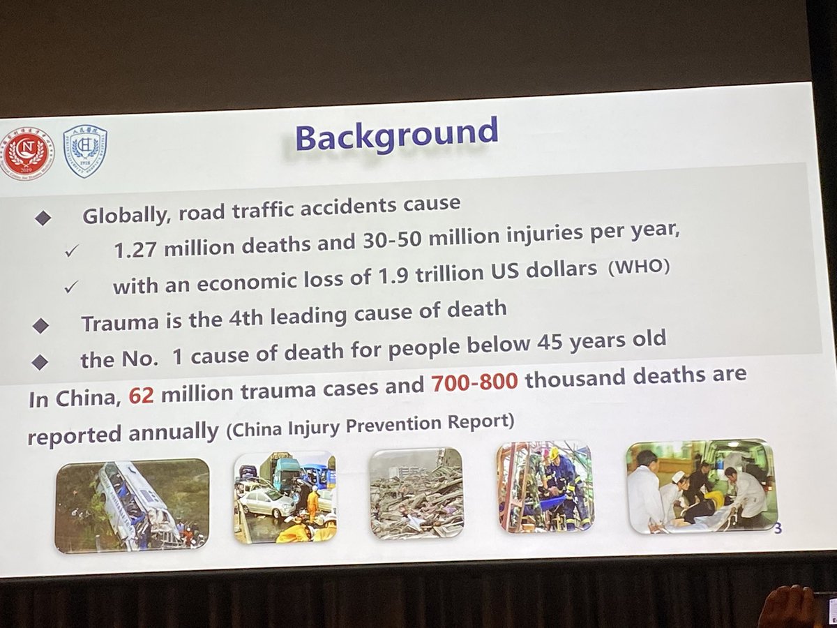 elliotthaut's tweet image. The scope of #trauma in China is MASSIVE. 62 million injured patients and 800,000 deaths per year. Baoguo Jiang sharing the important changes underway at #WTC2023