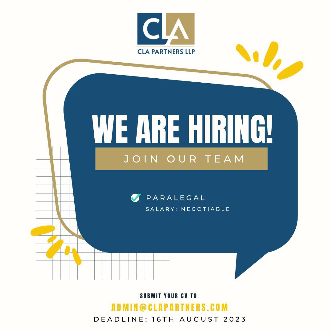 📢 Calling all aspiring lawyers! 🙌 
Here’s an exciting opportunity. If you’re passionate about legal work and thrive in a fast-paced environment, this opportunity is for you. Apply now!