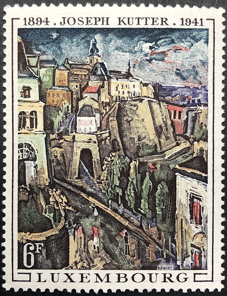 Today’s #EngravedBeauty is a beautiful copy of the Painting 'View of Luxembourg' by Joseph Kutter. This brightly colored painting was commissioned for the 1937 World Exposition in Paris and reveals Kutter’s mature Expressionist style. Engraver: Pierre Béquet.