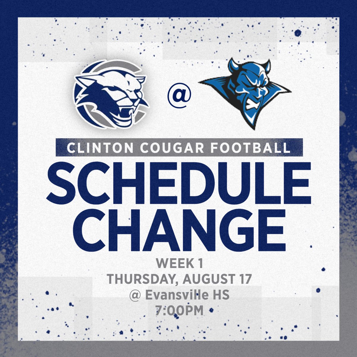 Darin Wecker (@coachweck) on Twitter photo Our Week 1 game will be Thursday at 7pm, rather than Friday.
#FeedTheCougs
<a href="/Gambl20/">Tyree Gamble</a> Our Week 1 game will be Thursday at 7pm, rather than Friday.
#FeedTheCougs
<a href="/Gambl20/">Tyree Gamble</a>