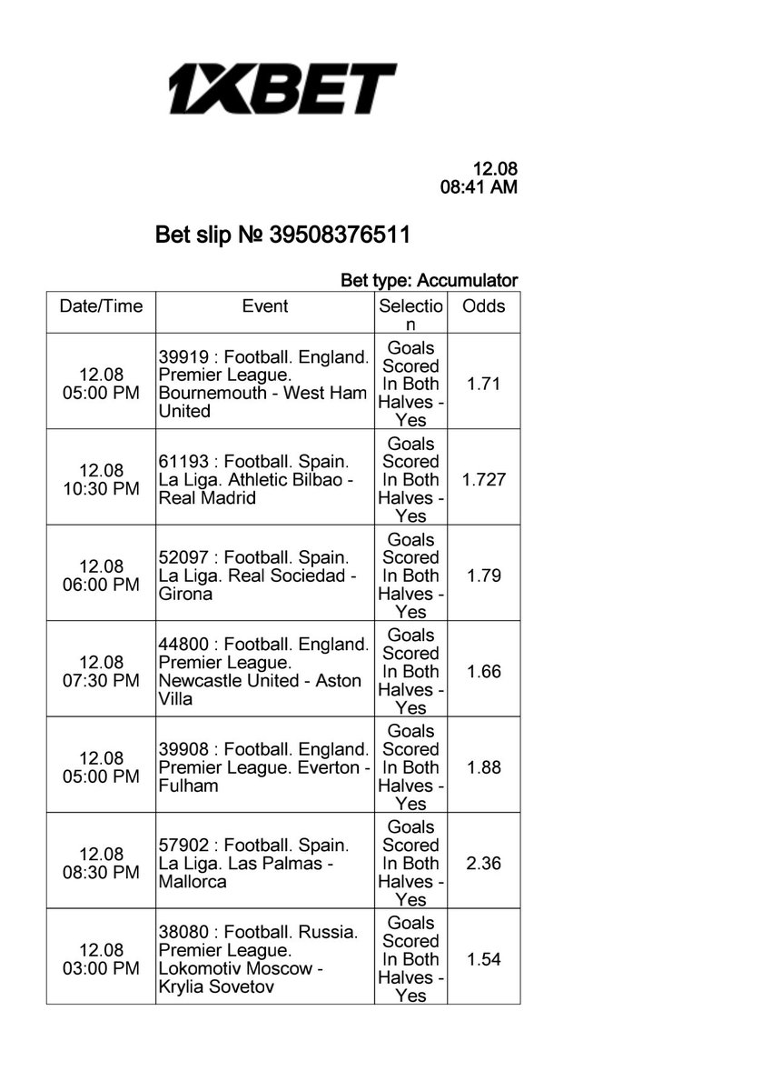 Onorpik's tweet image. Goals scored in both halves
Odds: 260+++
Global code: BBJVQ
Leo lazima katambeee
Joining link 👉 clcr.me/nJij3E
Promocode: GABRIELMO