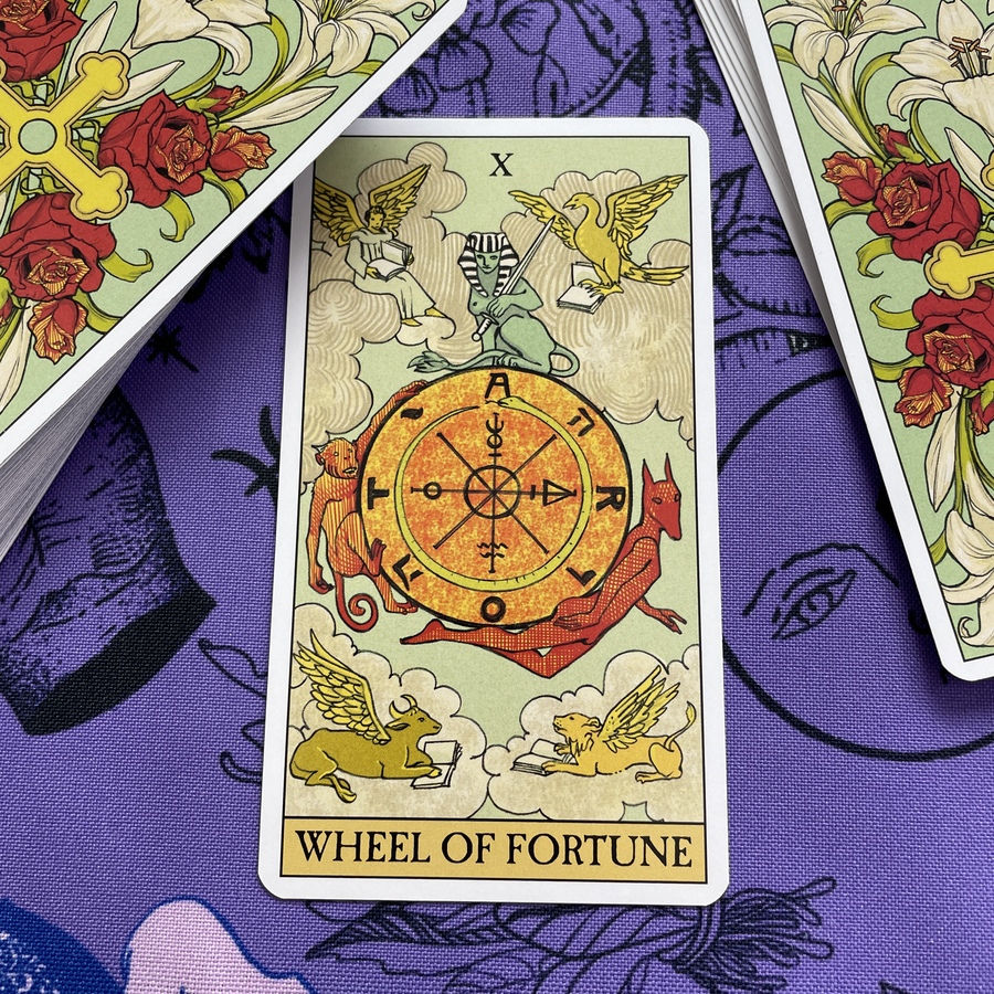 SymbolicTarot's tweet photo. Today, let's reflect on the Wheel of Fortune arcana. In the grand cycle of life, where do you see yourself? How does the concept of 'Luck' shape your path and decisions? #TarotReflections #WheelOfFortune #Luck https://t.co/x3YzSCEvrF