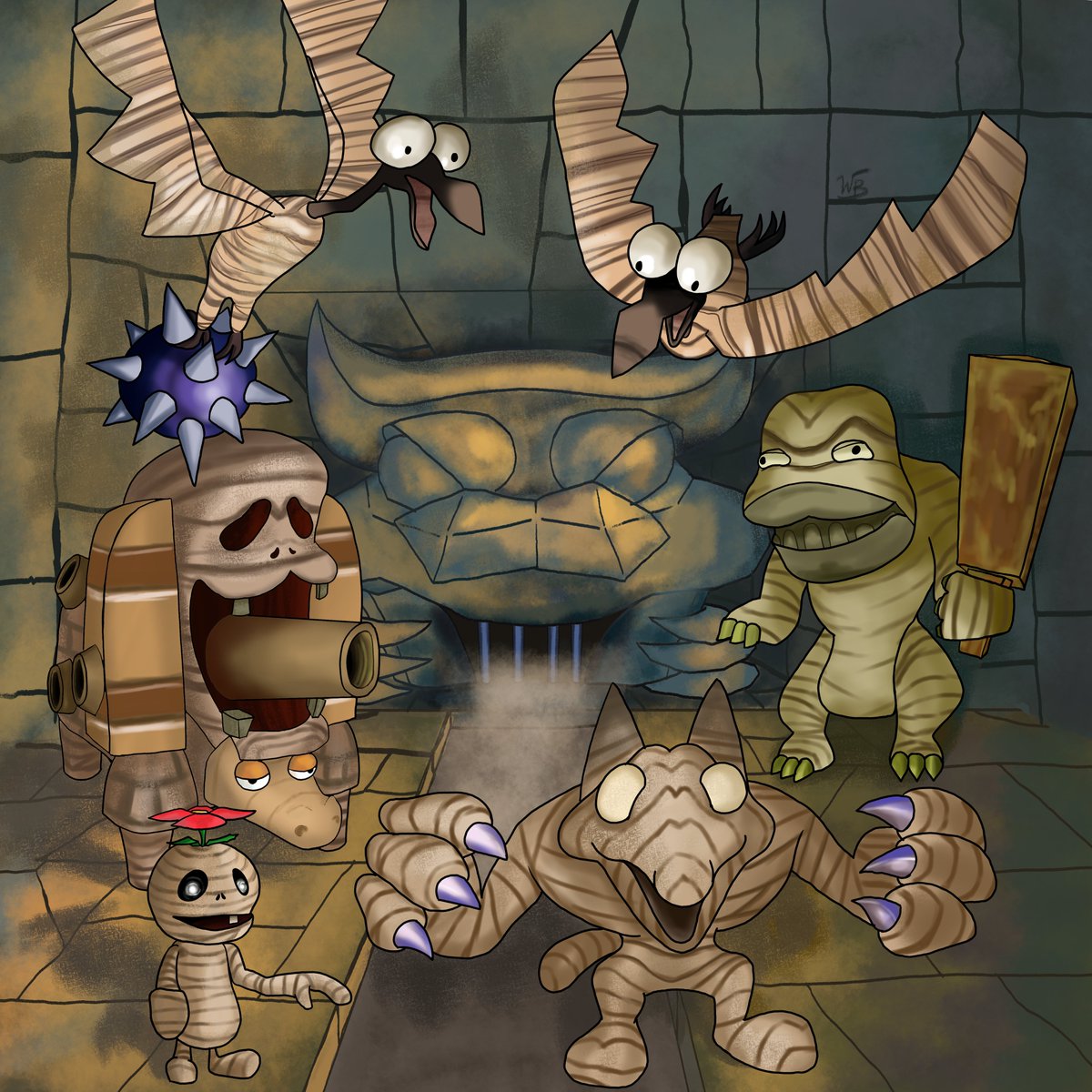 WereBear_64's tweet photo. Pecan Sands common enemies from Wario World 
#Digitalart #Wario https://t.co/h14TNyn8bW