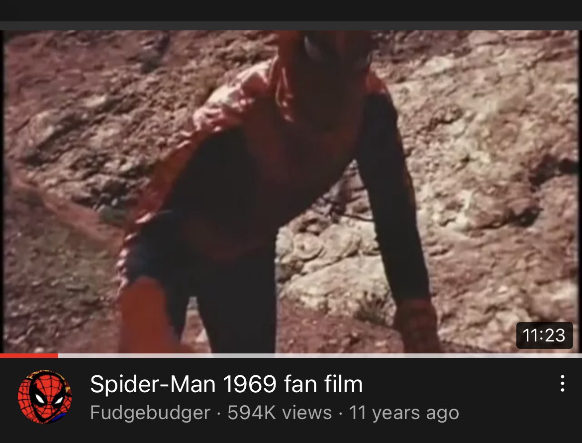 for no reason whatsoever I’m reminding everyone you can watch the very first documented spider-man fan film ever made on youtube