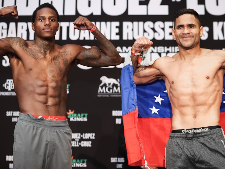 BatmanBoxing's tweet photo. #RussellCruz #MarshallMaestre #RodriguezLopez weigh-in https://t.co/bhLzXUaVSs