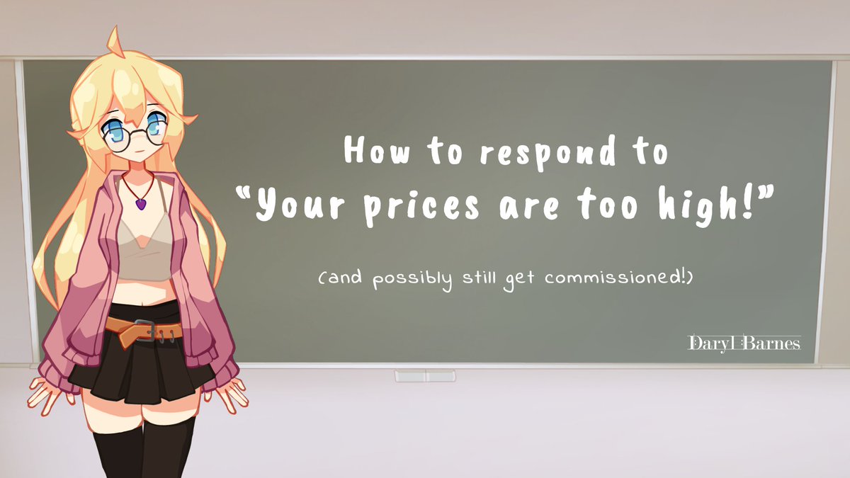 StarlightDaryl's tweet photo. If you're a freelance composer, artist, etc. you've probably heard:

"Your prices are too high."

"I could get this done cheaper elsewhere."

"Why is it so expensive?!"

🧵 Here's a thread for how to handle these situations... and possibly still get commissioned! https://t.co/x0Tn2tajXw
