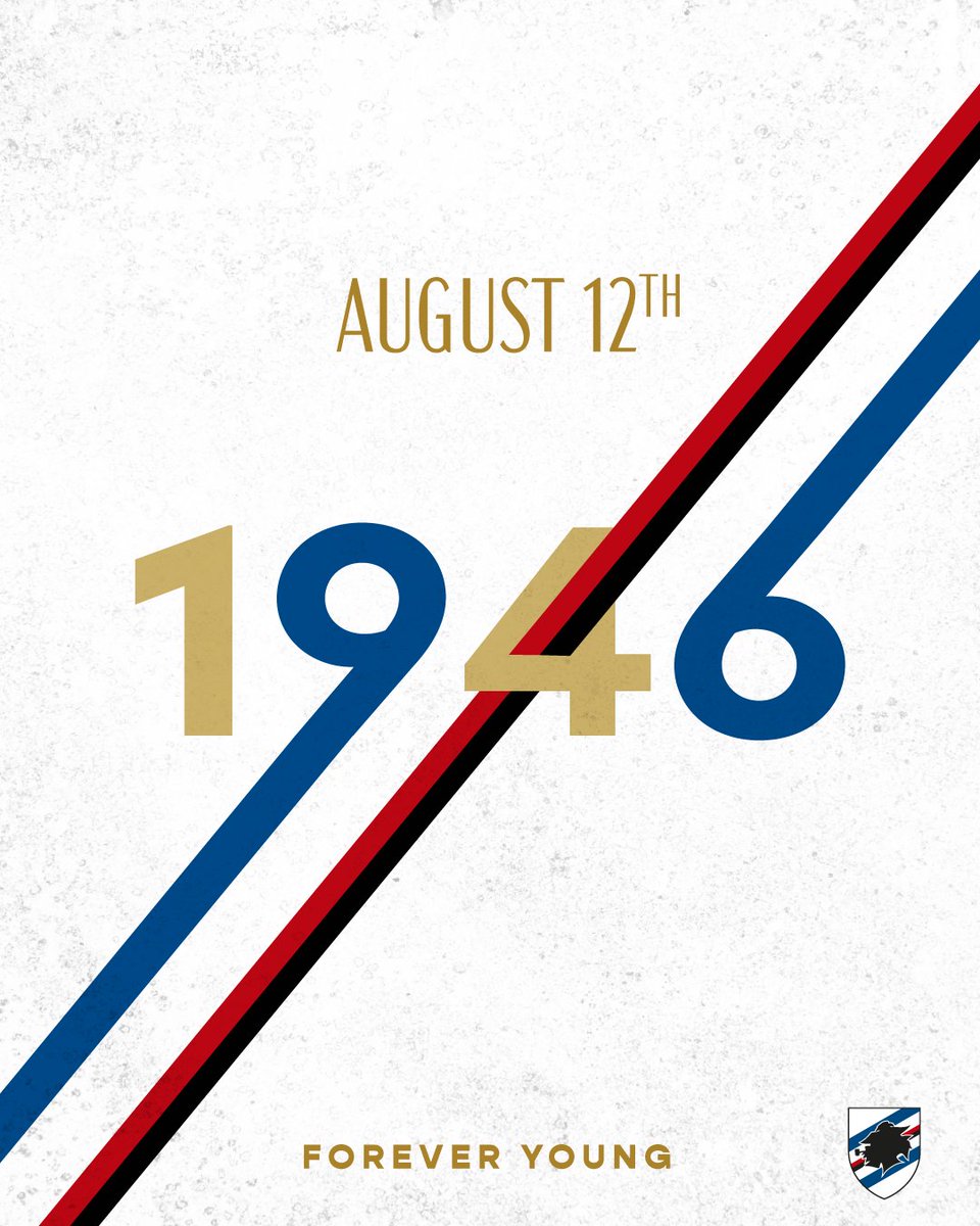 Aᴜɢᴜsᴛ 12ᴛʜ, 1946.

Uɴɪᴏɴᴇ Cᴀʟᴄɪᴏ Sᴀᴍᴘᴅᴏʀɪᴀ.

#ForeverYoung 🔵⚪🔴⚫⚪🔵