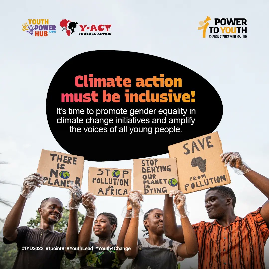 Promoting gender inclusivity in climate change efforts is vital to harnessing the full potential of young people in creating a greener, more equitable, and more sustainable world.

#1point8 #YouthLead #Youth4Change #IYD2023