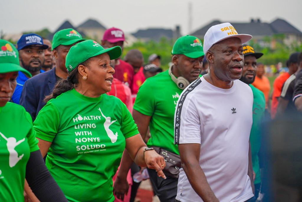 Governor, @CCSoludo on Saturday, August 12, 2023, marked this year’s International Youth Day with a 6.5km “Walk and Run For Life” at the Awka Township Stadium alongside his wife and the convener of Healthy Living Campaign, Mrs. @NonyeSoludo