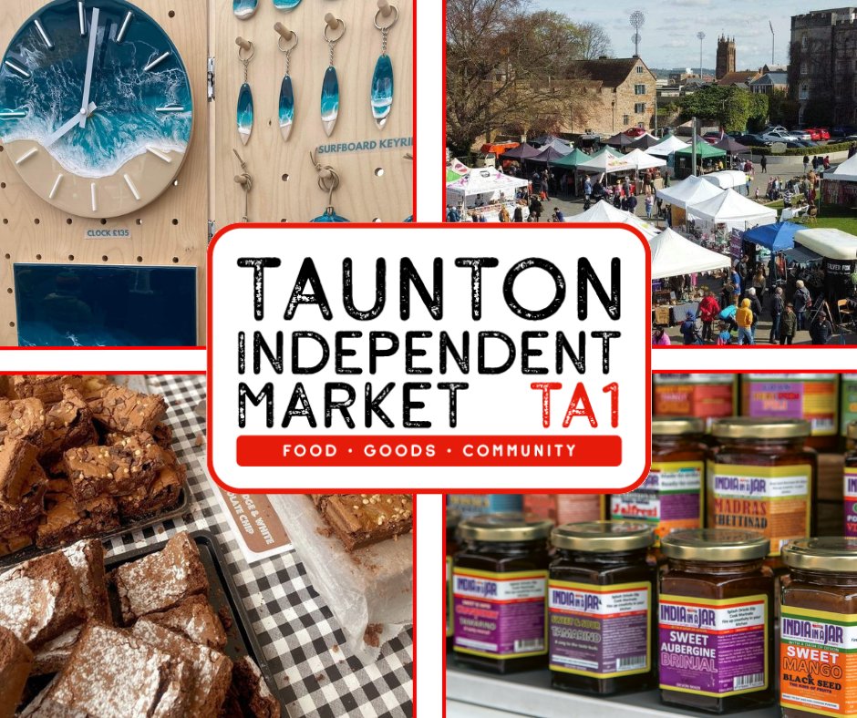 Come to Taunton Independent Market tomorrow!! 🎪🧁
Fresh fruit and veg, sweet treats, homewares and much more sold by local vendors. Includes live music and a DJ 

📷 > <a href="/tauntonmarket/">@Tauntonmarket</a>
🌐 > Castle Green
#TauntonIndependentMarket