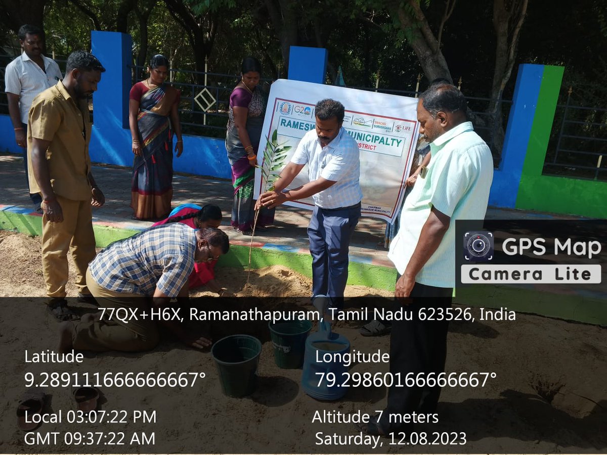 RameswaramMpty's tweet photo. @SwachhBharatGov Meri Mati Mera Desh Programme @ Rameswaram Municipality in Tamilnadu @MawsTamilNadu https://t.co/7iF0aWbjym