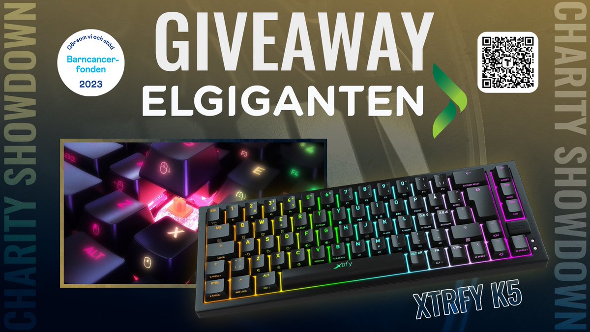 🔥GIVEAWAY TILLSAMMANS MED <a href="/ELGIGGAMING/">Elgiganten Gaming</a> 🔥
Elgiganten stöttar också <a href="/barncancerfond/">Barncancerfonden</a> och är sponsor för kvällens event 💕

För att delta:
 ➡ Följ @Onlineligan 
 ♻ Gilla &amp; retweeta inlägget
👥Tagga en kompis som också behöver ett nytt tangentbord!

Vinnaren dras ikväll efter