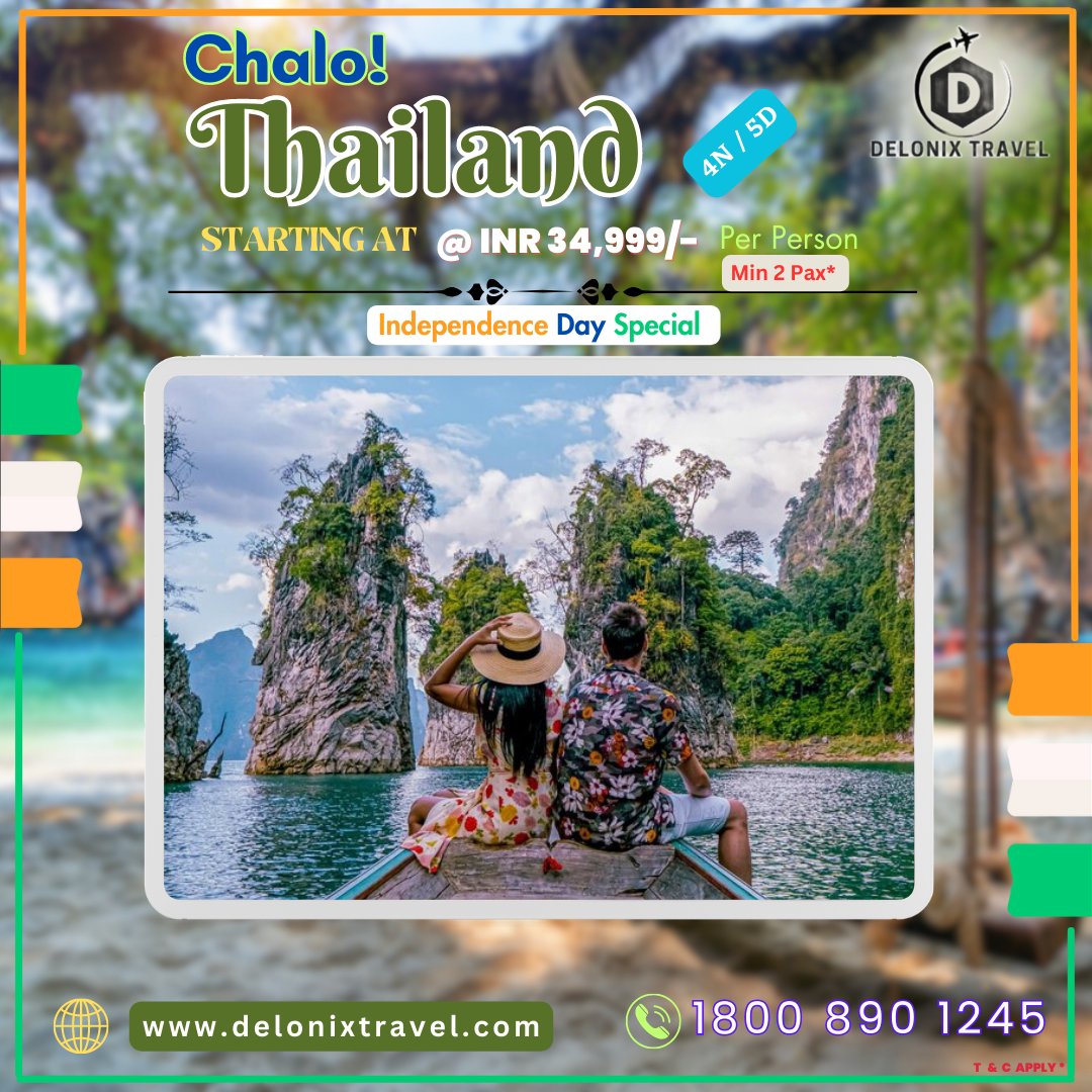 𝐁𝐨𝐨𝐤 𝐲𝐨𝐮𝐫 𝐂𝐡𝐚𝐥𝐨 𝐓𝐡𝐚𝐢𝐥𝐚𝐧𝐝 𝐓𝐨𝐮𝐫 𝐩𝐚𝐜𝐤𝐚𝐠𝐞 𝐭𝐨𝐝𝐚𝐲!

𝐓𝐨𝐥𝐥 𝐅𝐫𝐞𝐞 - 📞 𝟏𝟖𝟎𝟎 𝟖𝟗𝟎 𝟏𝟐𝟒𝟓

𝐖𝐞𝐛𝐬𝐢𝐭𝐞:🌐 delonixtravel.com  
.
.
.
.
.
#DelonixTravel #chalothailand #thailandtour #travelthailand #visitthailand #thailandvacation