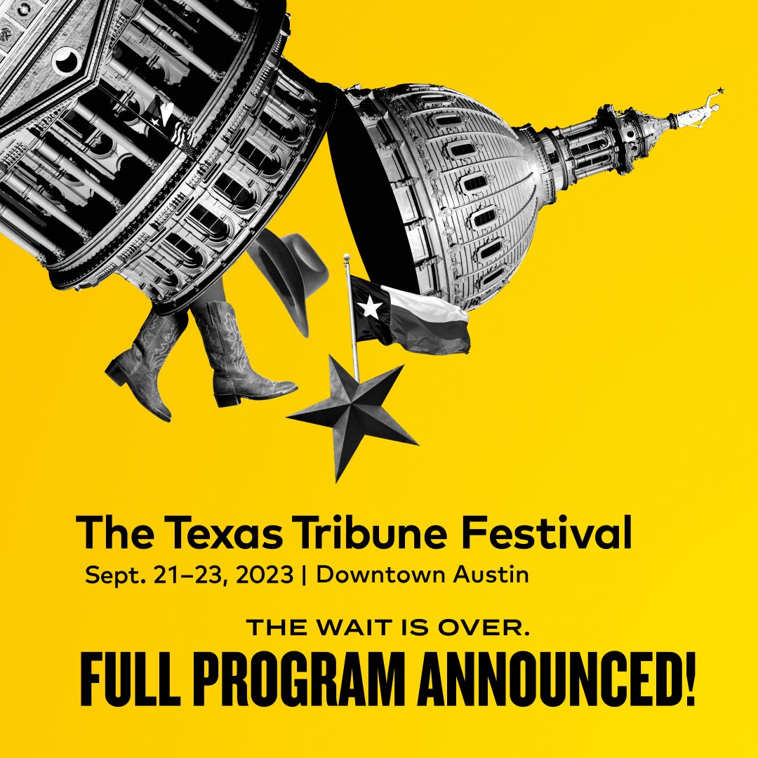Welcome to the edge of your seat — the full #TribFest23 program is out now! Get ready for 100+ unforgettable conversations on politics and policy, and hear from more than 275 speakers. See the latest: trib.it/HmX