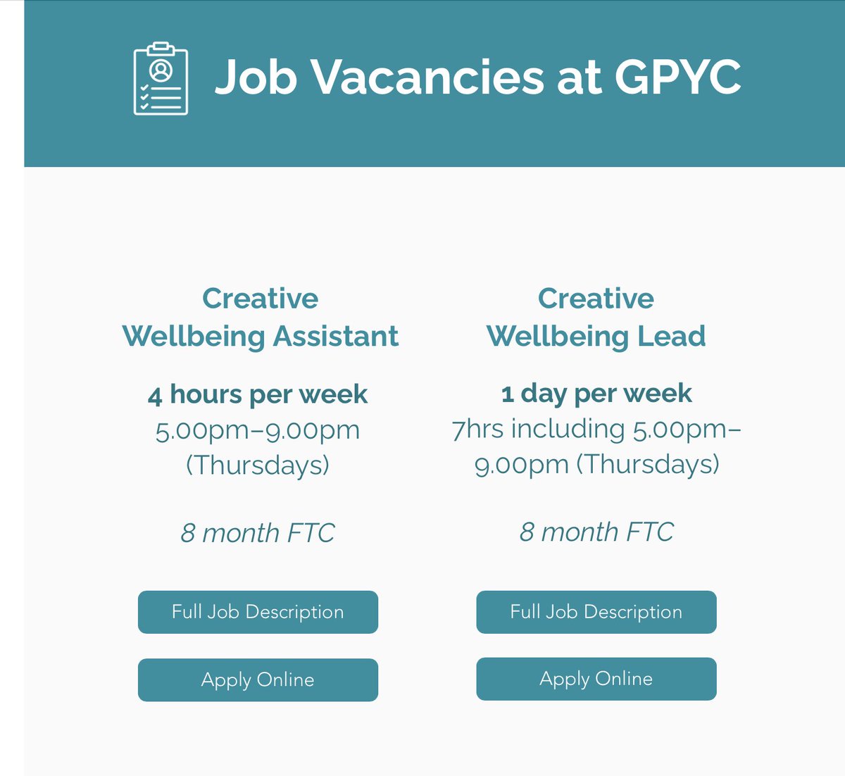 Thanks to all who have applied so far... still time to get an application in!
Be part of our amazing story and help us take GPYC to the next level and deliver quality, creative youth provision at our fab building: groveparkyouthclub.co.uk/job-vacancies