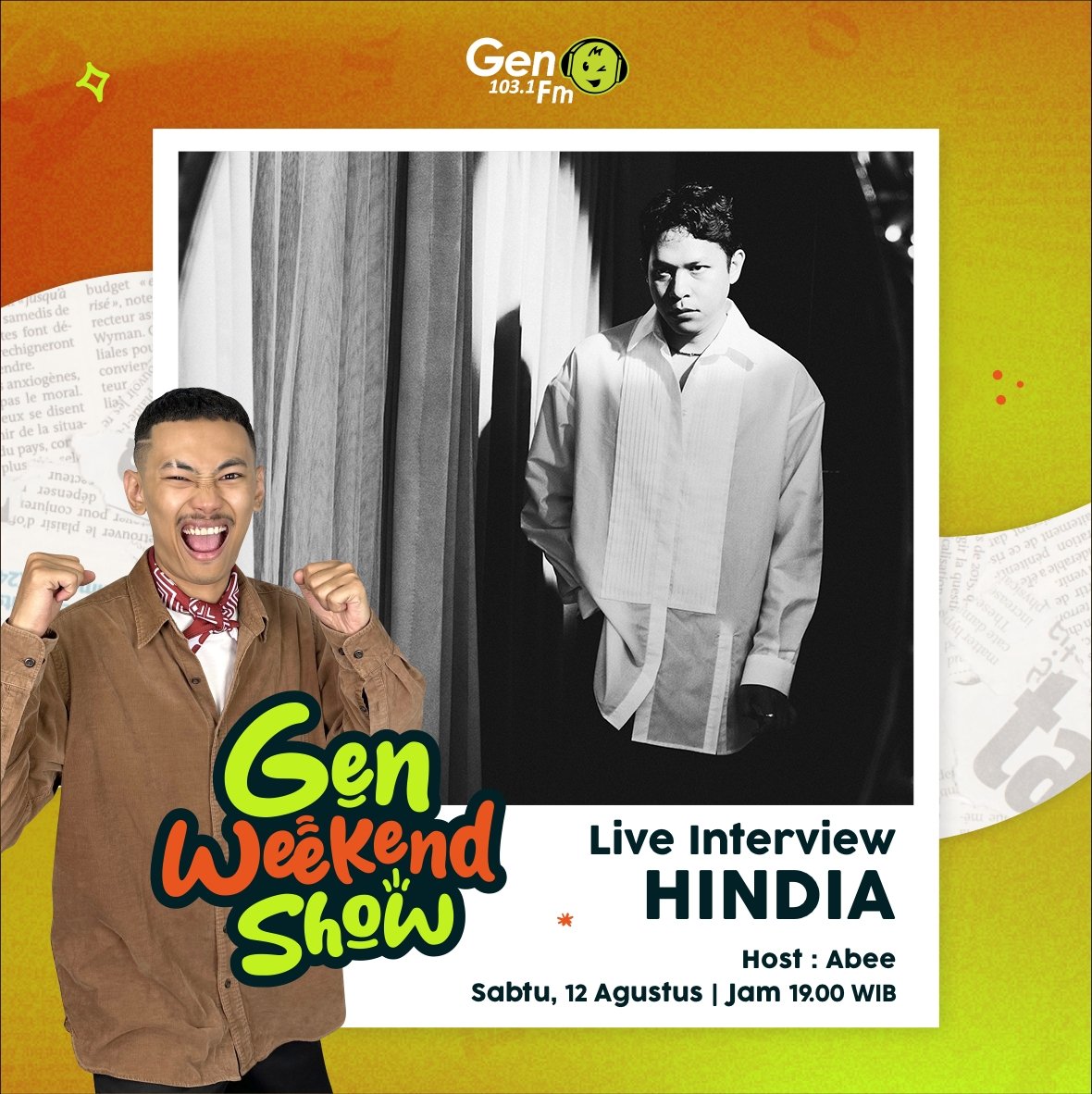 gen1031fmsby's tweet photo. Eh ntar ada @wordfangs nih maen di #gen1031fmsby. Mimpi apa sih @HabibSyahrul semalem? π
Biar gak kelewatan keseruan obrolan mereka berdua, dengerin #GenWeekendShow #gen1031fmsby mulai jam 7 malem nanti yaπ₯π₯π₯ https://t.co/x6h2agqDpu