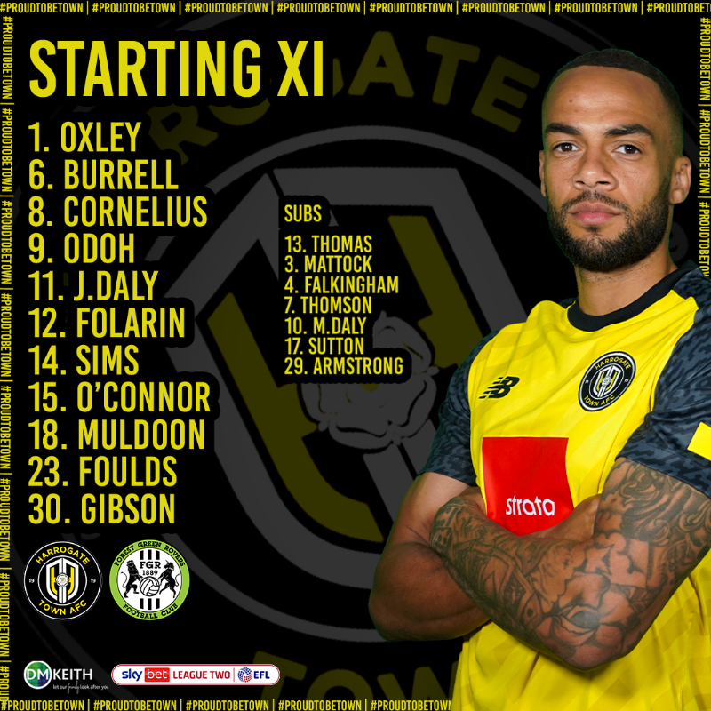 HarrogateTown's tweet photo. 📋 This afternoon's team news has landed