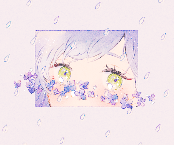 「blue flower water drop」 illustration images(Latest)