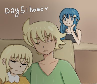 futabatown's tweet photo. day 5, home 🌱 this is so ugly but idc!! dawn watches her husband and their child (my junhika fanchild futaba!) sleeping together on the couch 🥹 #twinleafshippingweek2k23 https://t.co/yj2ANAeKcZ