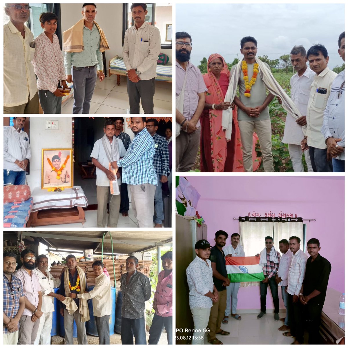 ikaushaldave's tweet photo. ‘મેરી માટી, મેરા દેશ’ અભિયાન અંતર્ગત સ્વામી વિવેકાનંદ ગુજરાત રાજ્ય યુવા બોર્ડના સંયોજકો દ્વારા દેશના સૈનિકો અને દેશ માટે શહિદ થનાર સૈનિકોના પરિવારજનોને  સાલ અર્પણ કરી સન્માન કર્યું અને દેશ પ્રત્યેની તેમની નિષ્ઠાને બિરદાવવામાં આવી. 
#MeriMatiMeraDesh #AmritMahotsav https://t.co/sEIARZnHbq