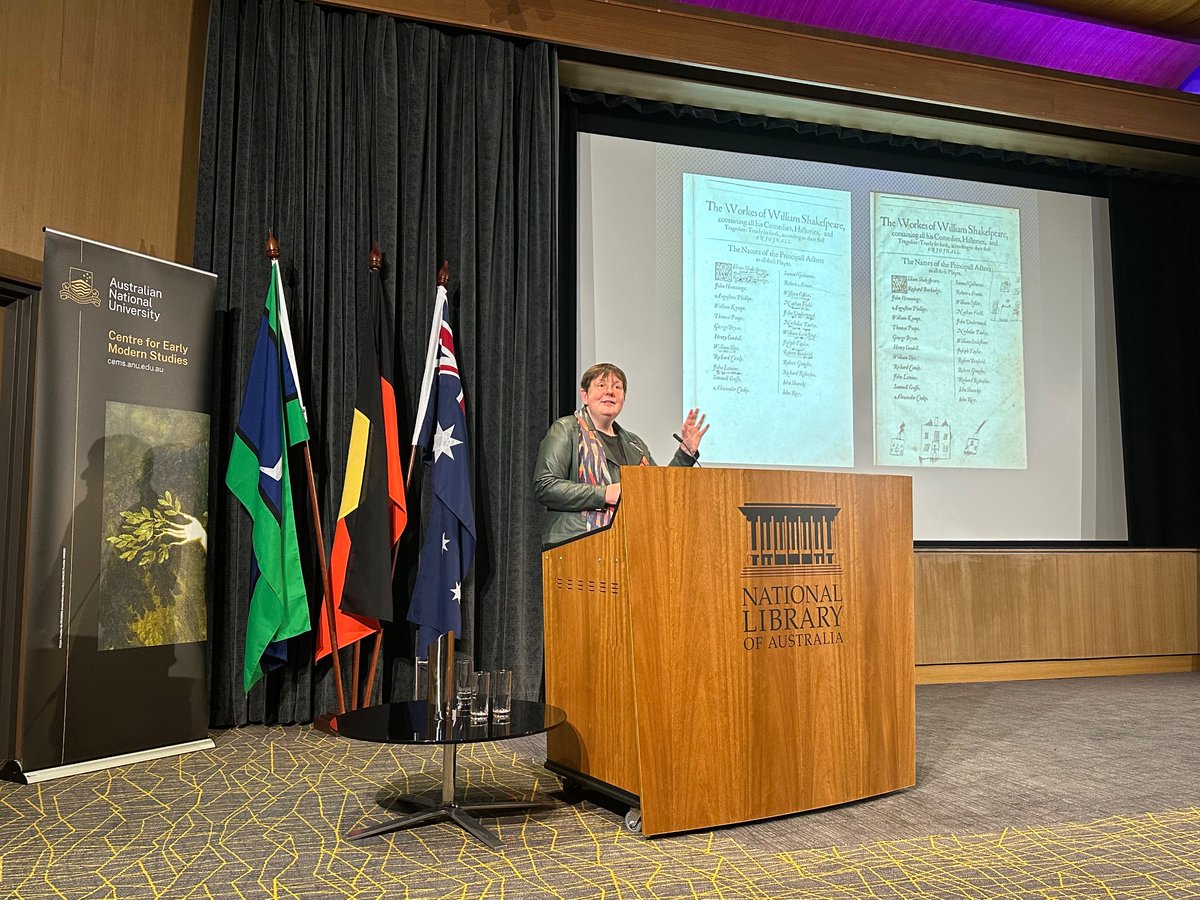 @OldFortunatus Emma Smith delivering an absolutely fantastic talk with so much interest points and some absolutely hilarious moments! 

We have been thrilled to host Emma over the past week! Please visit again soon!

#earlymodernstudies
#Shakespeare 
<a href="/OxfordCEMS/">Oxford CEMS</a> 
<a href="/ANUcass/">ANU College of Arts & Social Sciences</a> 
#CEMS