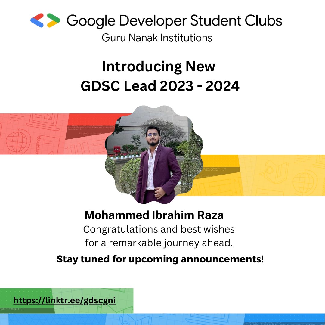 gdsc_gni's tweet photo. Doing is the best way of learning. To support this idea, what is better than a community?🤔

Hello peeps...we're here again 🤩and I'd say just on time too...

Introducing the new lead of GDSC GNI - IBRAHIM RAZA🥳 https://t.co/LQfoihjp9w