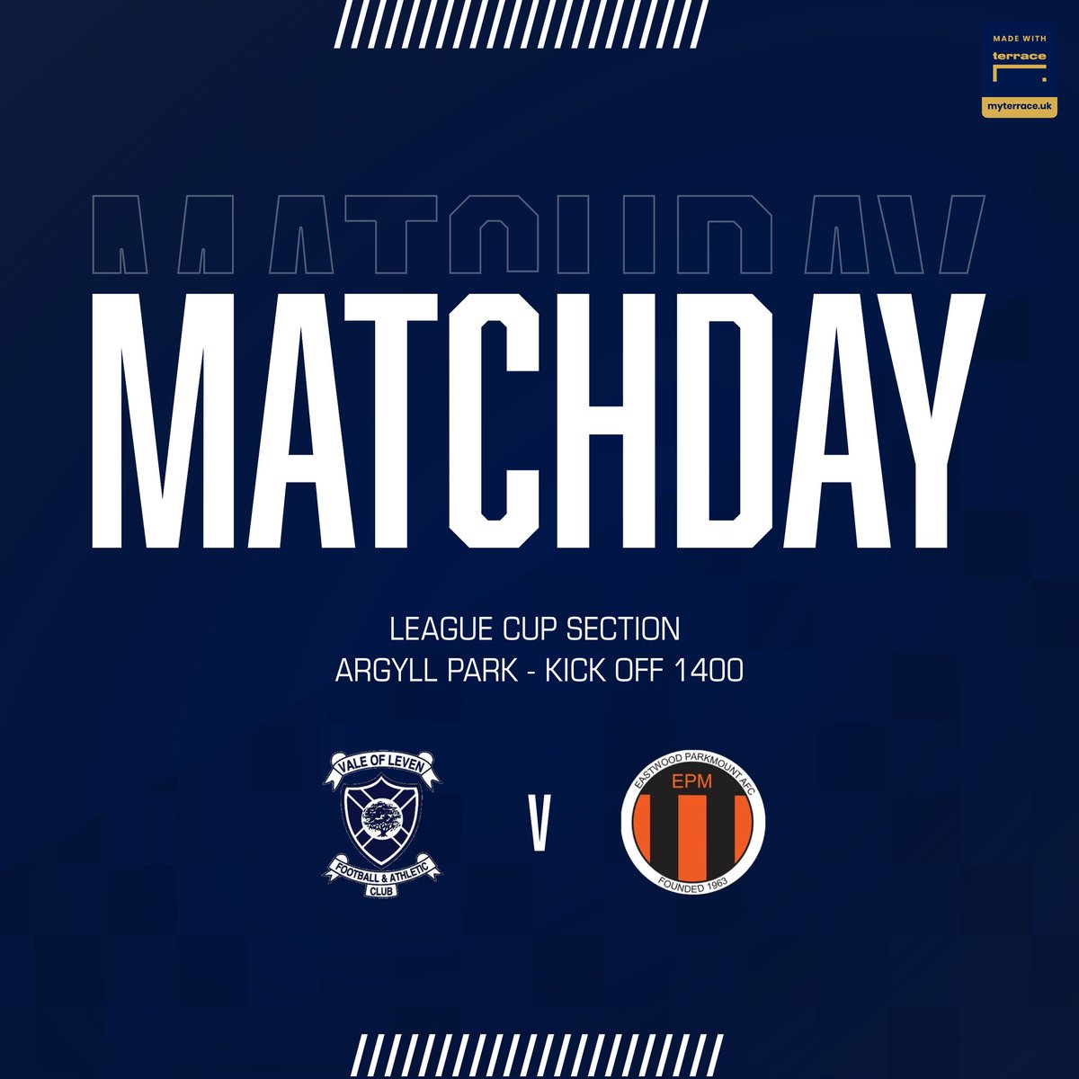 ⚽️ IT'S GAME DAY ⚽️ 

🏆 | League Cup Section 
🆚️ | Eastwood Parkmount 
🏟 | Argyll Park 
📆 | Sat 12th Aug
🕐 | 1400 KO 

🔵🔴 #monthevale 🔵🔴