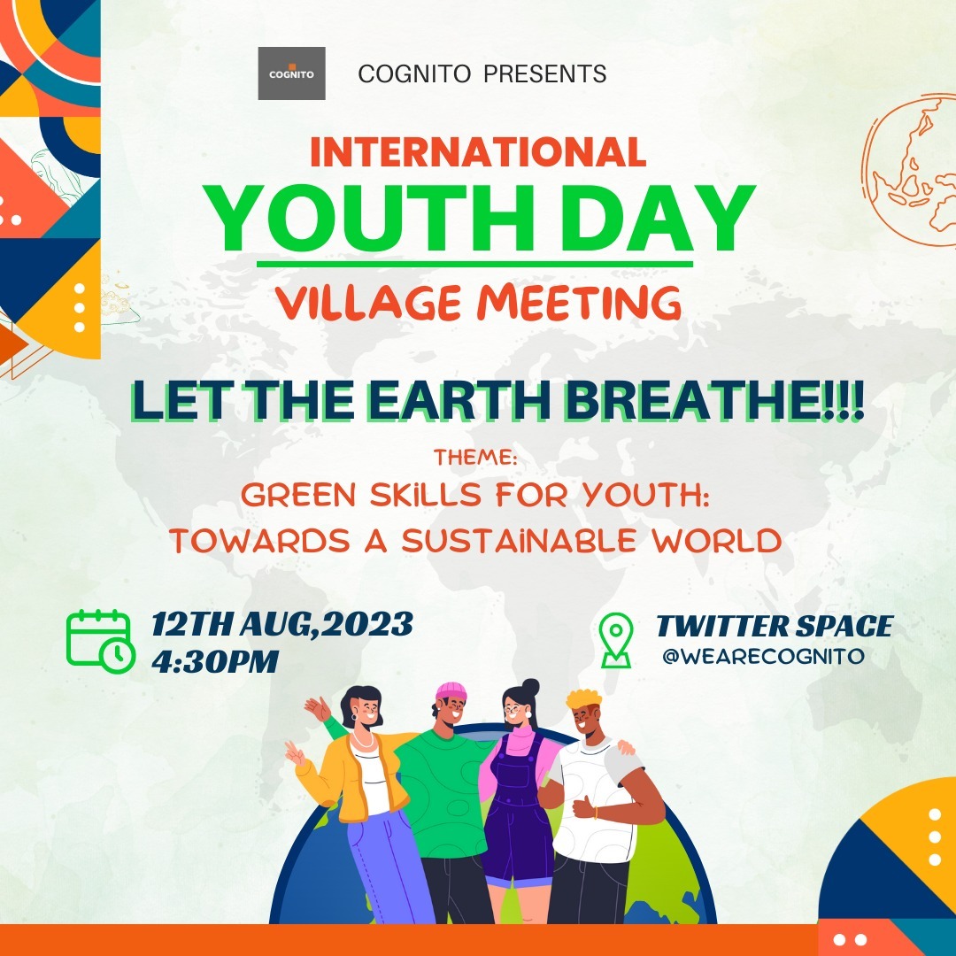 It's D-Day!! Join us today in an exciting Twitter Space as we celebrate International Youth Day from 4:30 to 5:30 pm. Engage in a lively conversation surrounding the discussion on the theme "Green Skills for Youth: Towards a Sustainable World." Don't miss out!

#IYD2023