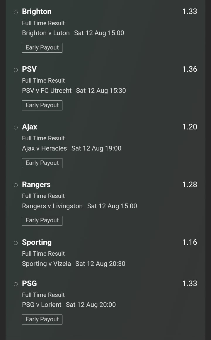 hsmtips's tweet image. 🔴
⚽️ Saturday Acca
📅 Saturday 12th August
✍️ Screenshot attached

Odds 38.21
Bet365
