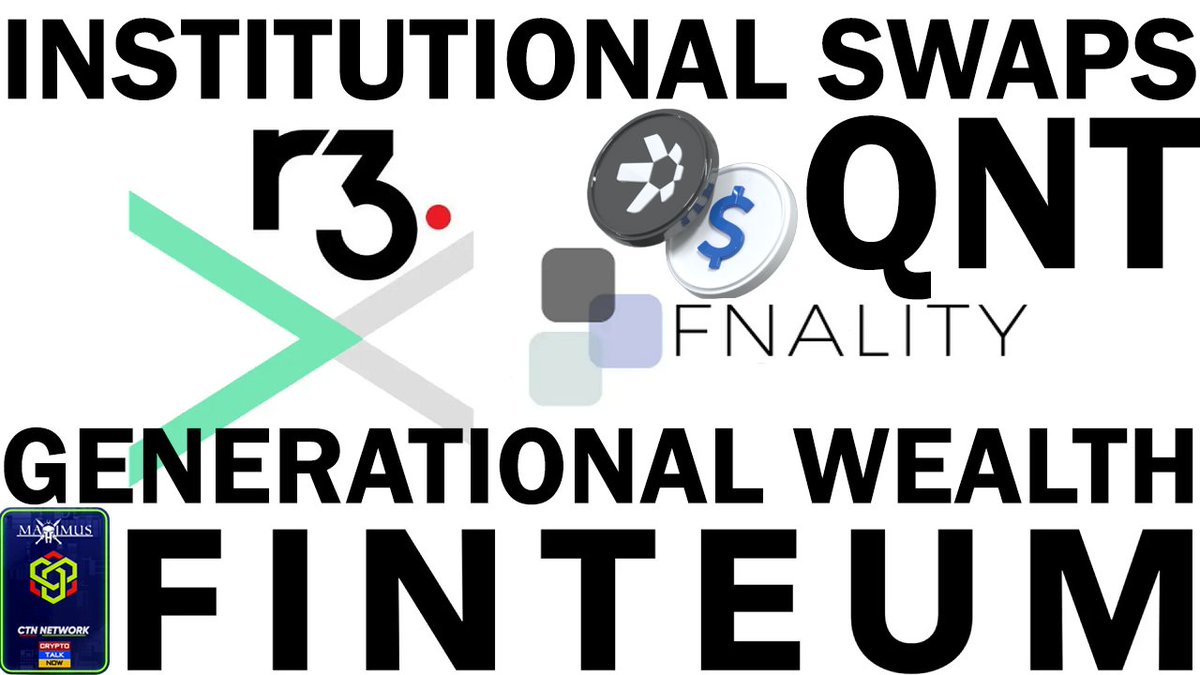 💥🚨QUANT QNT - FNALITY &amp; FINTEUM WILL BE HUGE FOR INSTITUTIONAL SWAPS #QNT #ISOTC307 $QNT

*A special shouout with thanks to <a href="/QUANT_PAPA_/">QUANT PAPA</a> for his research*

youtube.com/watch?v=OtAEpm…