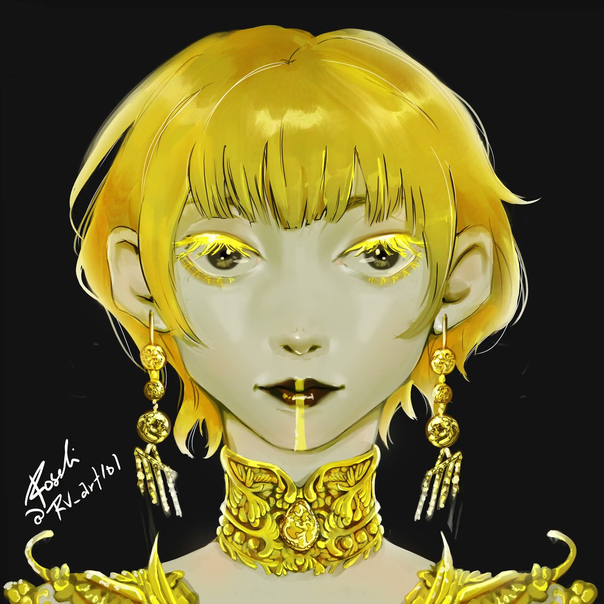 RoseVeroy11's tweet photo. Long time no upload personal project~

Let's do a color wheel challenge ~

I went for yellow first because I like shiny stuff <3

#colorwheel #colorwheelchallenge #illustrationartists #conceptart #photoshop #painting #sketch #animeart #goldart https://t.co/3Zas1xUzyK