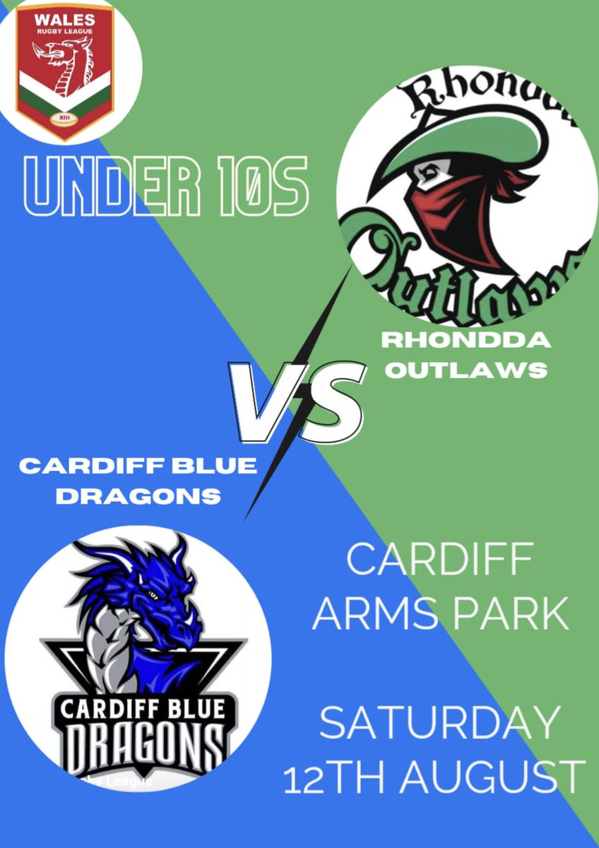 Martyn Williams (@welshrlmasters) on Twitter photo Today from 11.30 <a href="/Cardiff_Rugby/">Cardiff Rugby</a> <a href="/CardiffMastRL/">Cardiff Blue Dragons Masters Rugby League</a> and North Wales Buccaneers Masters take on LEYLAND Warriors.
KO 12.10
Cardiff u10s take on RHONDDA Outlaws
At 13.50
Wales v Ireland Masters take to the Field
Admission £5 adults u16s free.
Programmes are £2
Good luck to all teams Today from 11.30 <a href="/Cardiff_Rugby/">Cardiff Rugby</a> <a href="/CardiffMastRL/">Cardiff Blue Dragons Masters Rugby League</a> and North Wales Buccaneers Masters take on LEYLAND Warriors.
KO 12.10
Cardiff u10s take on RHONDDA Outlaws
At 13.50
Wales v Ireland Masters take to the Field
Admission £5 adults u16s free.
Programmes are £2
Good luck to all teams