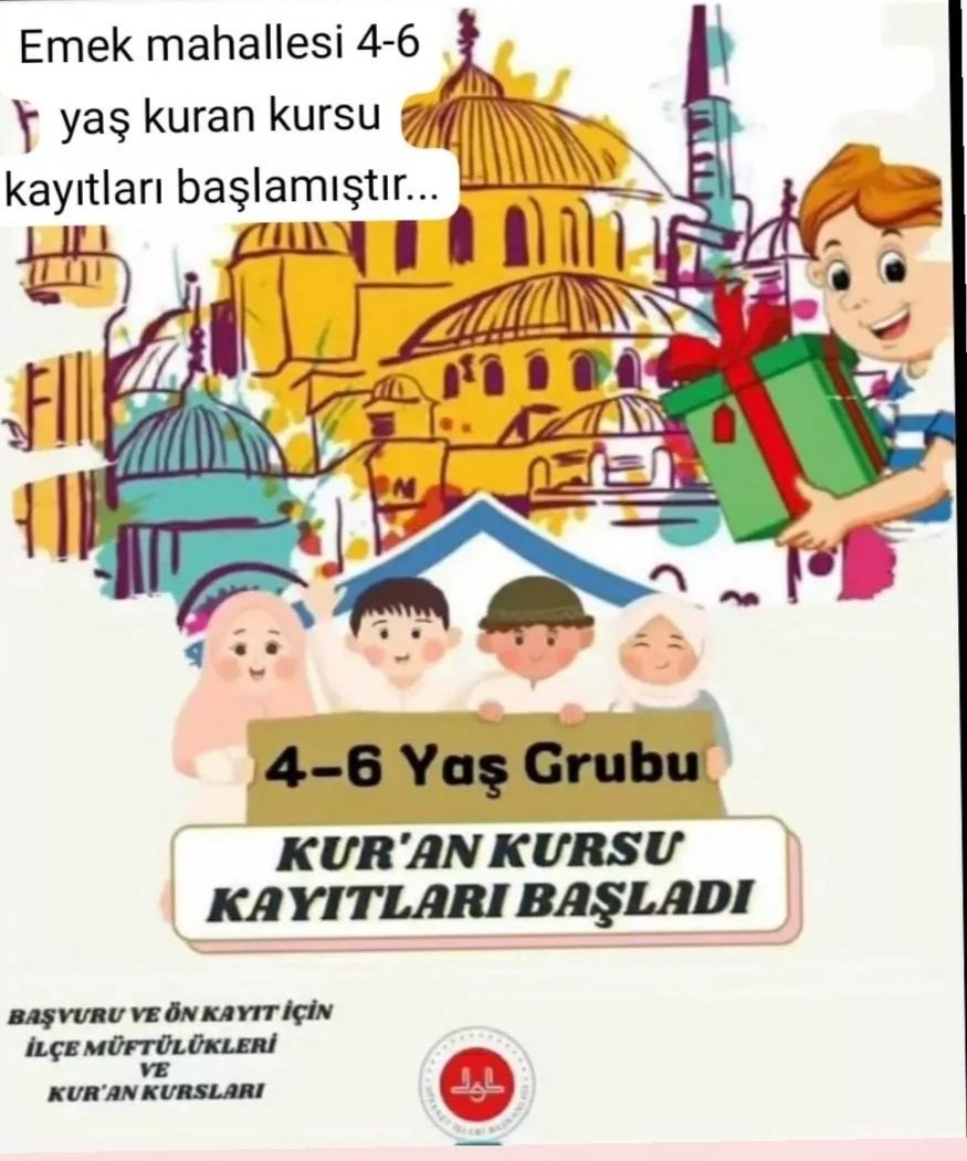 Mahallemiz 4-6 Yaş Kuran Kursunda kayıtlar başlamıştır.
@antalyamuftuluk