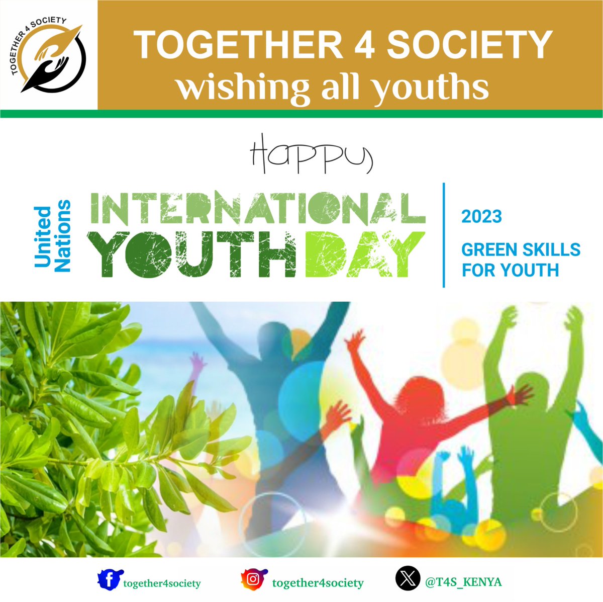 T4S_KENYA's tweet image. #HappyIYD2023 is "Green Skills for Youth: Towards a Sustainable World."

We bring youths together to understand the obstacles and concerns encountered by young individuals worldwide, and to advocate for their untapped capabilities
#InternationalYouthDay
@CCGD_KE