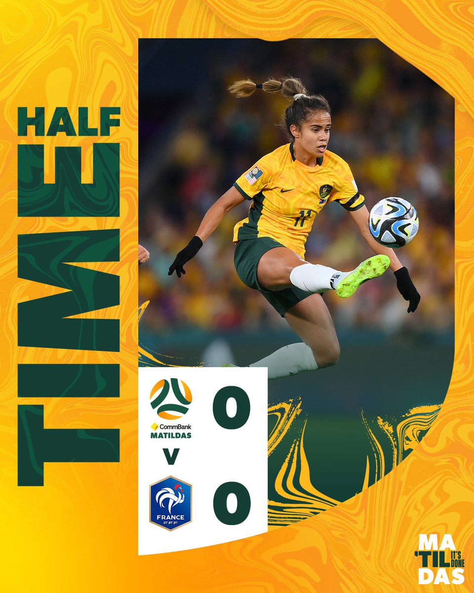 HT | Both sides have had their chances, but it remains scoreless after 45!

#Matildas #FIFAWWC #TilitsDone