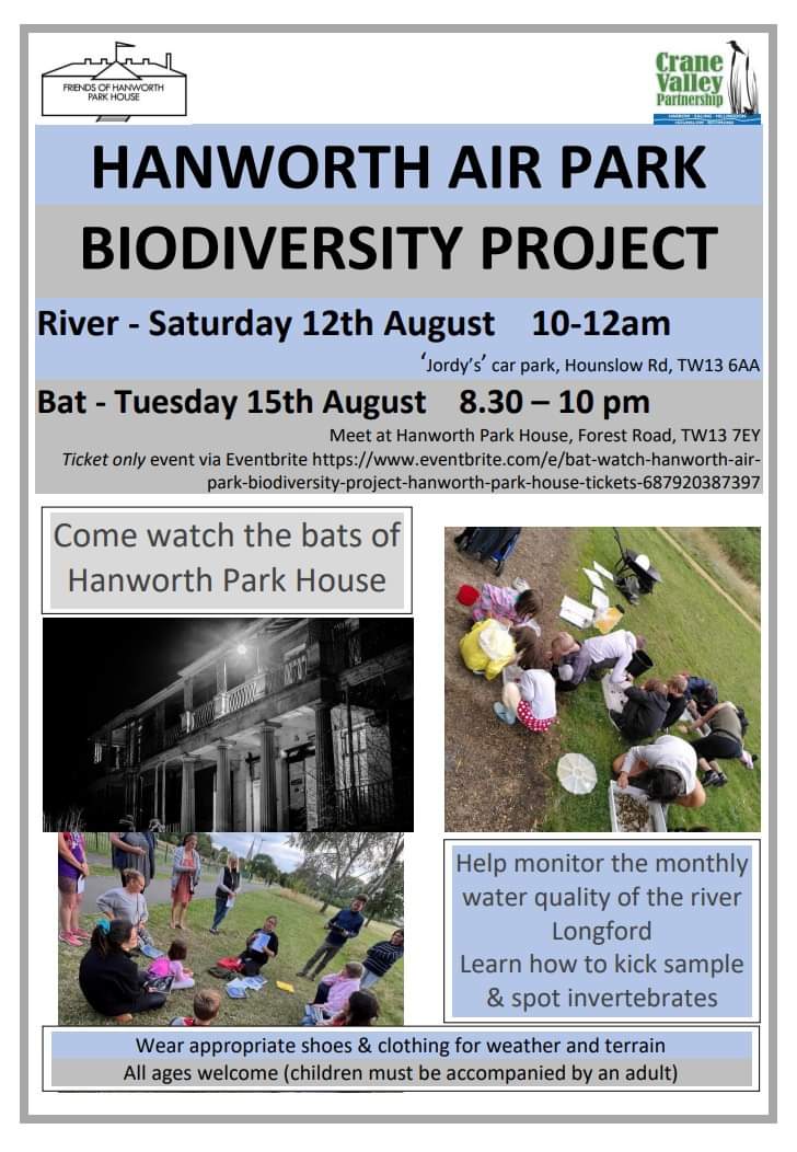 This morning #invertebrate #rivermonitoring #hanworthairpark. Tuesday evening #batwatch @HeathrowBio @Mrsfarahkamran2 @nkaleem_ @SeemaMalhotra1 @BridgeHousePond @CBezzant @ChrisGPackham @Cllrsamiach @LBofHounslow @GreenFeltham @Griffo2018 @HanworthPkHouse @HounslowGreens