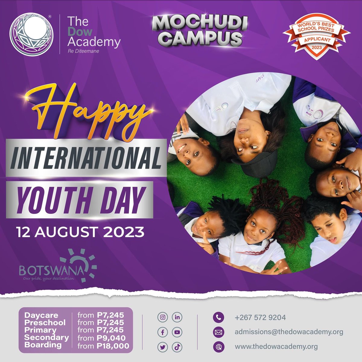 TheDowAcademy's tweet photo. 🌍Happy International Youth Day! 

 At The Dow Academy, we're not just shaping the future – we're celebrating it! 📚🚀 On this special day, we're all in for youth education, igniting minds with knowledge, and fueling dreams with passion. 

#InternationalYouthDay 
#Education https://t.co/so3h8clYEo