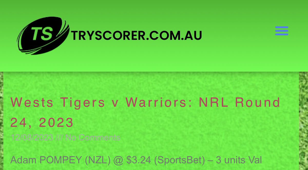 TryScorerAU's tweet photo. Adam Pompey 💪🏼💰 #NRLTigersWarriors https://t.co/f8D7jTzTdY