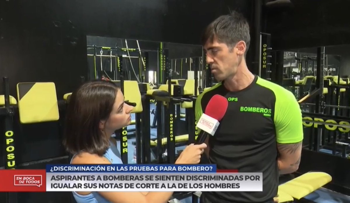 OPOSURBOMBEROS's tweet photo. Mismo baremos de pruebas físicas entre hombre y mujeres, en el actual proceso selectivo para el acceso al cuerpo de #bomberos de #Burgos. 

Ayer estuvimos con cuatro tv dando nuestra opinión. Mañana podréis ver el reportaje completo https://t.co/uQZS4KpxKE