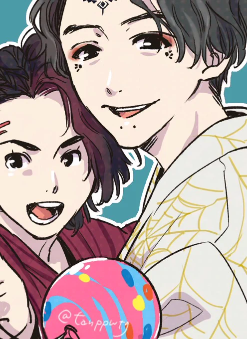 サムネだと切れちゃうヒメノ様とジェラミー&amp;ギラくんつなげて置いておくねええ感じに描けたんや 