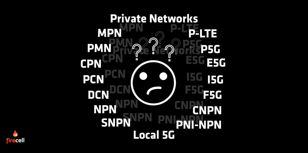 What are the different names to represent Private Networks? firecell.io/what-are-the-d…  by Firecell (@firecellP5G)

#3G4G5G #PrivateNetworks #LTE #4G #5G #PrivateLTE #Private5G #P5G #MPN #PMN #CPN #PCN #DCN #NPN #SNPN #CNPN #PNINPN #Local5G #E5G #I5G #F5G