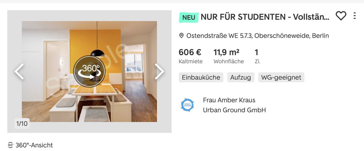 600.- Euro für ein 12 qm-WG-Zimmer in #Berlin-Oberschöneweide (!).

#Wohnungsmarkt