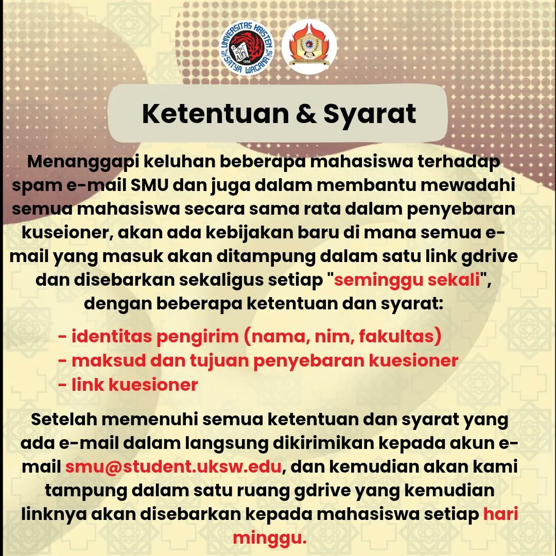 SMUUKSW's tweet photo. #smuuksw
#kuesionerpenelitian https://t.co/dKGc4ORccs