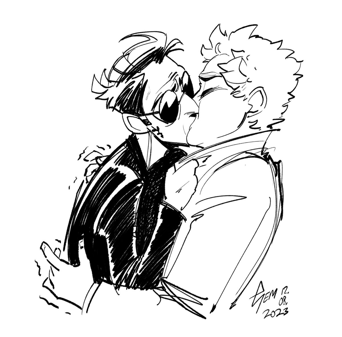#GoodOmens2Spoilers #go2spoilers

Speed drawn THE KISS from memory cos its imprinted on me that much